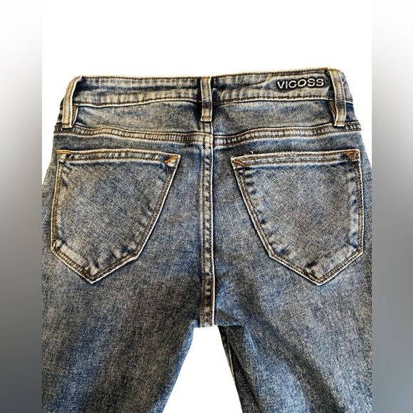 Vigoss Thompson tomboy button up mid rise distressed jeans NWOT size 24 - Picture 11 of 14